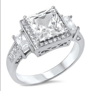 5.50ct Princess Cut CZ .925 Sterling Silver Ring
